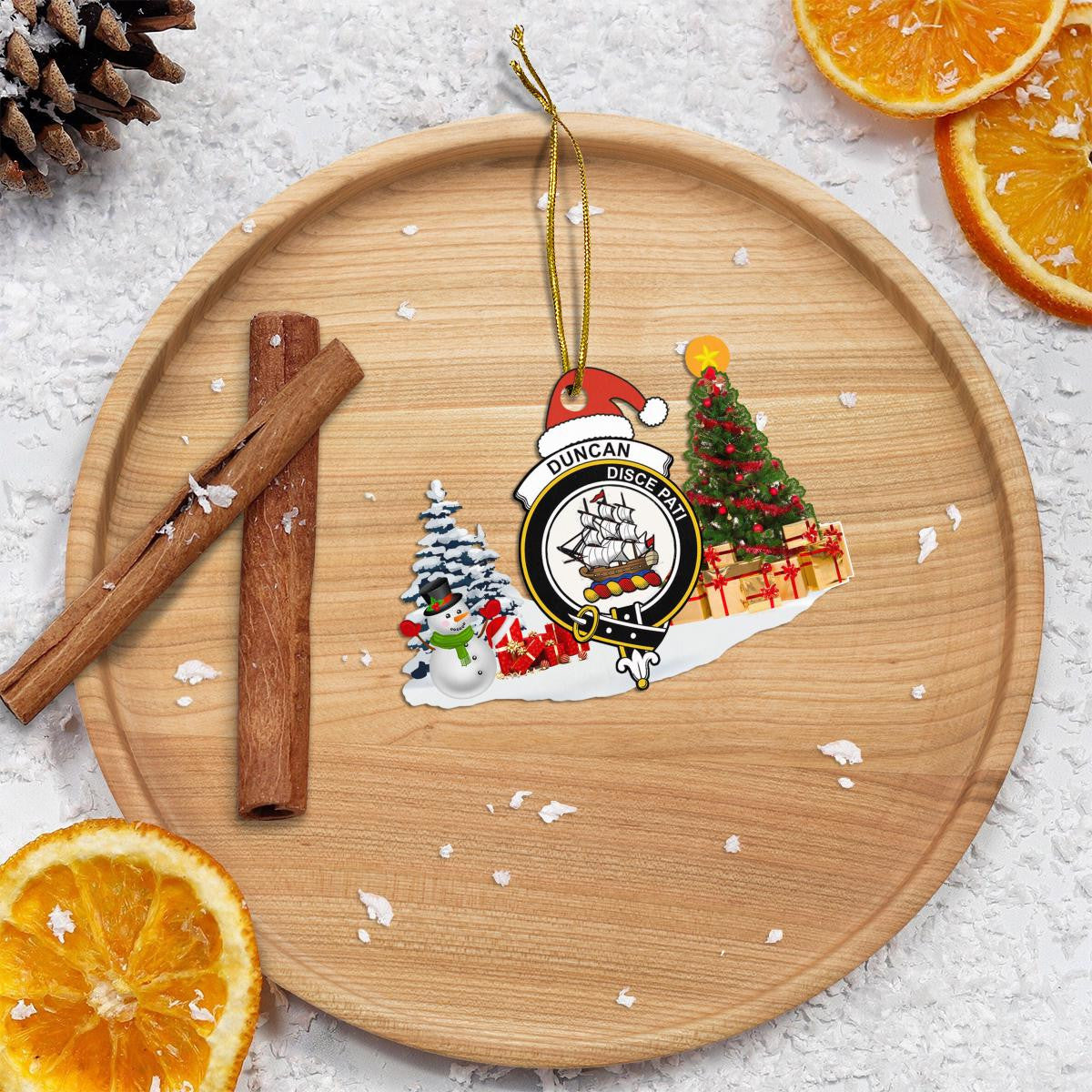 Clan Duncan Crest Tartan Acrylic Christmas Ornament MR20 Duncan Tartan Tartan Christmas   