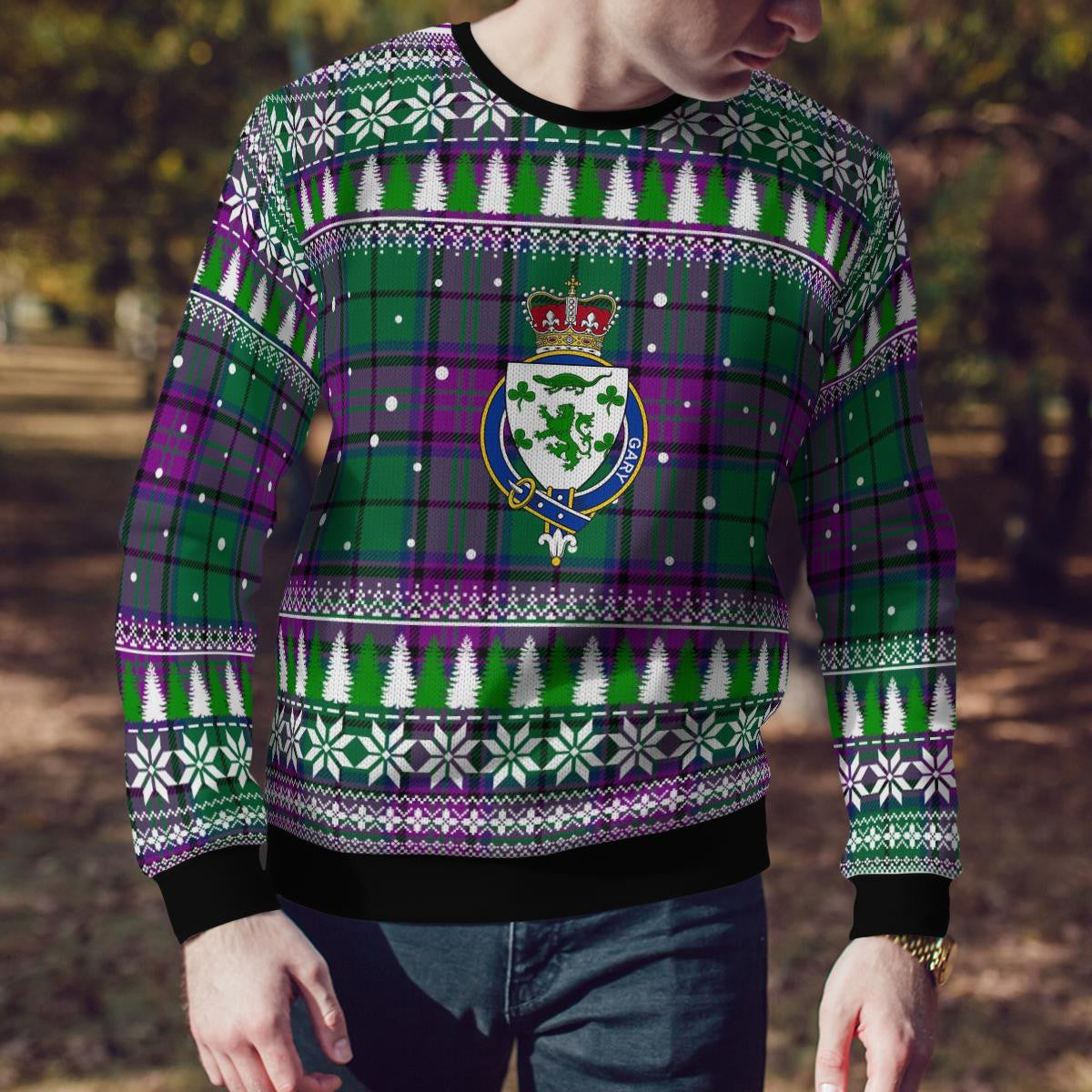 Clan Gary Modern  Crest Tartan Christmas Ugly Sweater UT62 Gary Modern Sweater Crest Tartan Tartan Ugly Sweater   