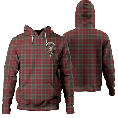 Clan Lindsay Weathered Tartan Hoodie Crest