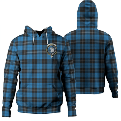 Clan Ramsay Blue Ancient Tartan Hoodie Crest