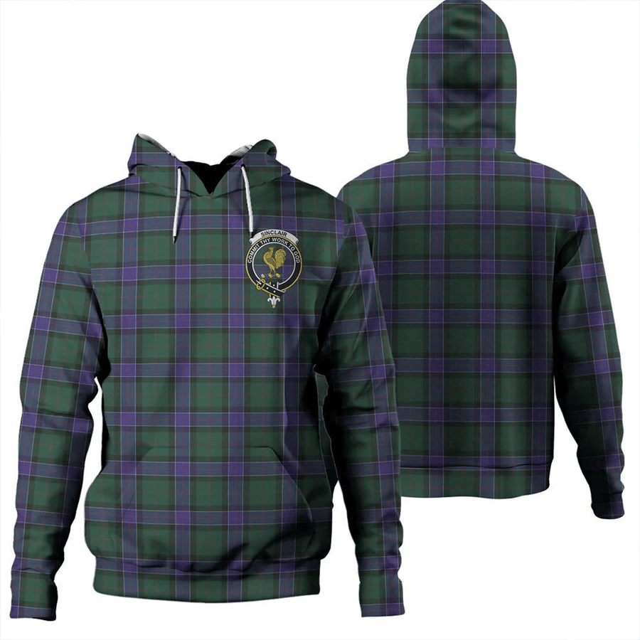 Clan Sinclair Hunting Modern Tartan Hoodie Crest F0SFEPGS-1 Sinclair Hunting Modern Tartan Hoodies   