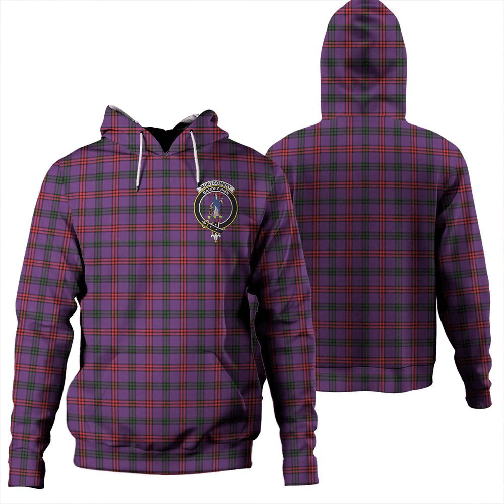 Clan Montgomery Modern Tartan Hoodie Crest SEVYESBZ-1 Montgomery Modern Tartan Hoodies   