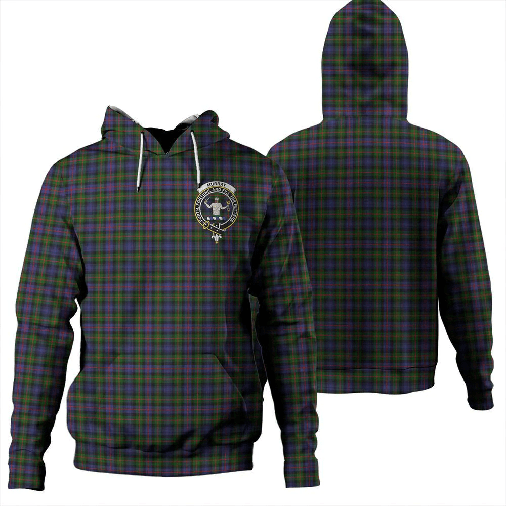 Clan Murray of Atholl Modern Tartan Hoodie Crest FMAXSEEK-1 Murray of Atholl Modern Tartan Hoodies   