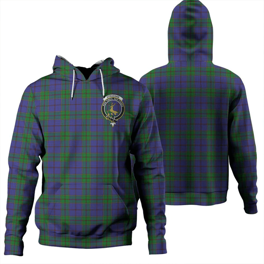 Clan Strachan Tartan Hoodie Crest WAFONNE1-1 Strachan Tartan Hoodies   