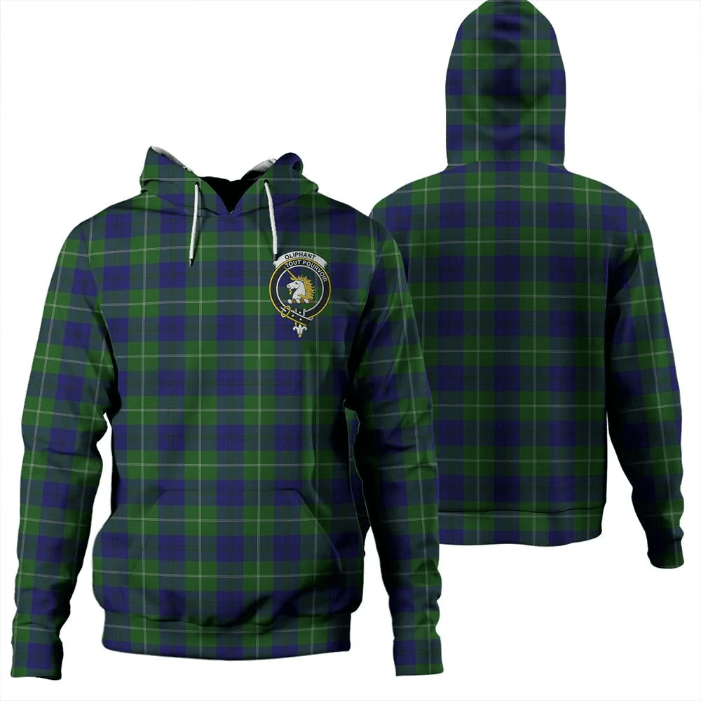 Clan Oliphant Modern Tartan Hoodie Crest TTQYHFW1-1 Oliphant Modern Tartan Hoodies   
