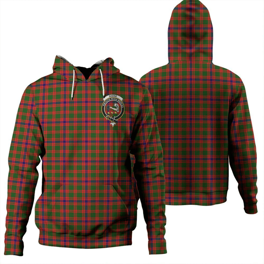 Clan Skene Modern Tartan Hoodie Crest VDYW43I9-1 Skene Modern Tartan Hoodies   
