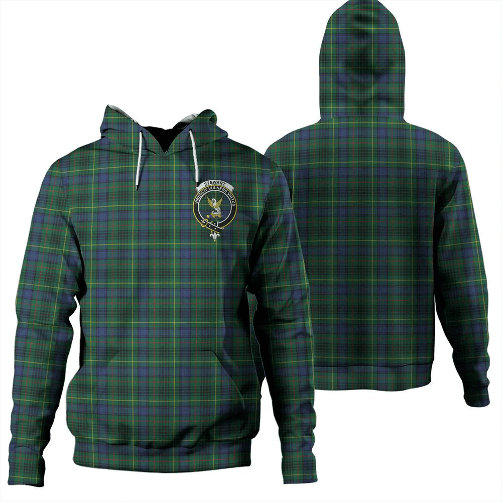 Clan Stewart Hunting Modern Tartan Hoodie Crest VHUDL19F-1 Stewart Hunting Modern Tartan Hoodies   