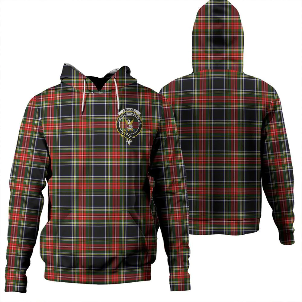 Clan Stewart Black Tartan Hoodie Crest XLAYJNWK-1 Stewart Black Tartan Hoodies   