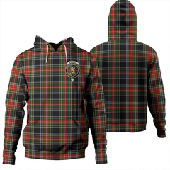 Clan Stewart Black Tartan Hoodie Crest XLAYJNWK-1 Stewart Black Tartan Hoodies   