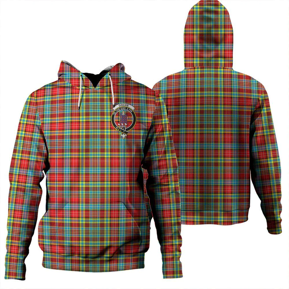Clan Ogilvie Hunting Ancient Tartan Hoodie Crest DTTEQJSH-1 Ogilvie Hunting Ancient Tartan Hoodies   