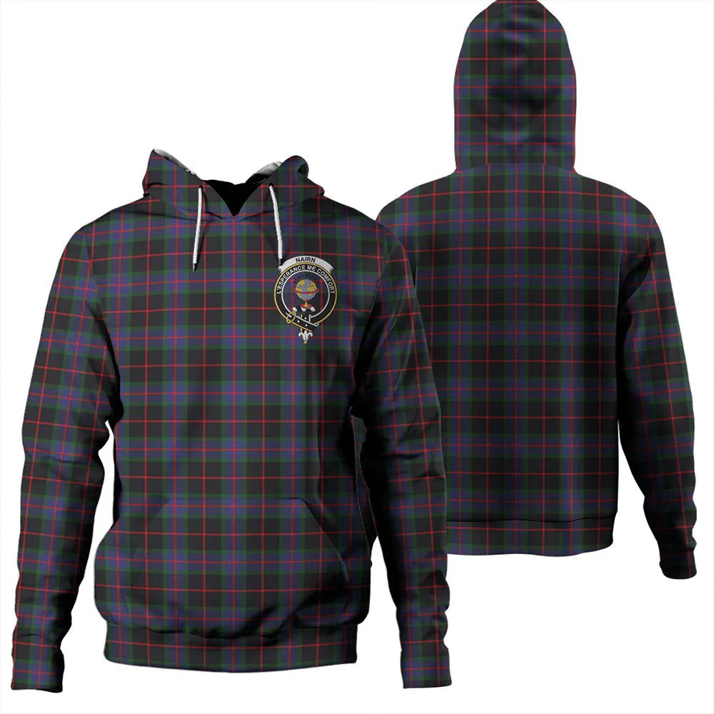Clan Nairn Tartan Hoodie Crest MCPYE2S7-1 Nairn Tartan Hoodies   