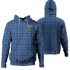 Clan Mercer Modern Tartan Hoodie Crest MDBKSEBL-1 Mercer Modern Tartan Hoodies   