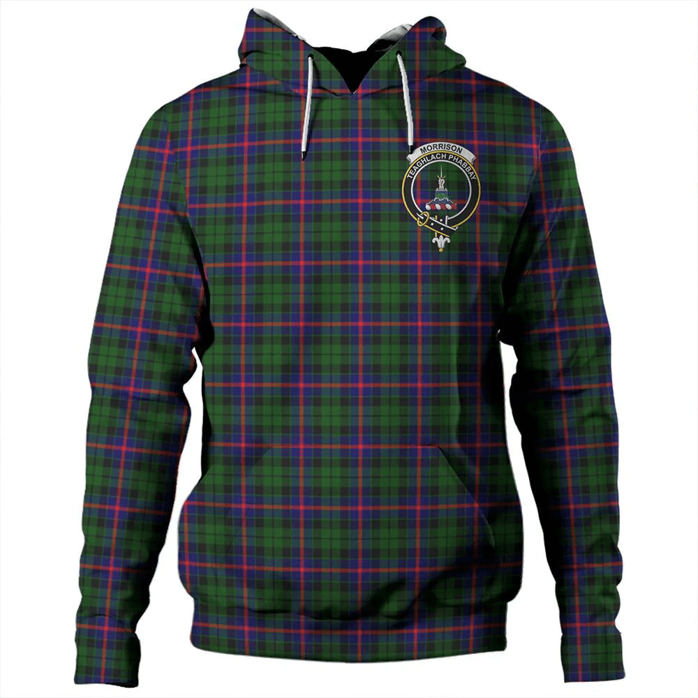 Clan Morrison Modern Tartan Hoodie Crest TQFCZUX9-1 Morrison Modern Tartan Hoodies   