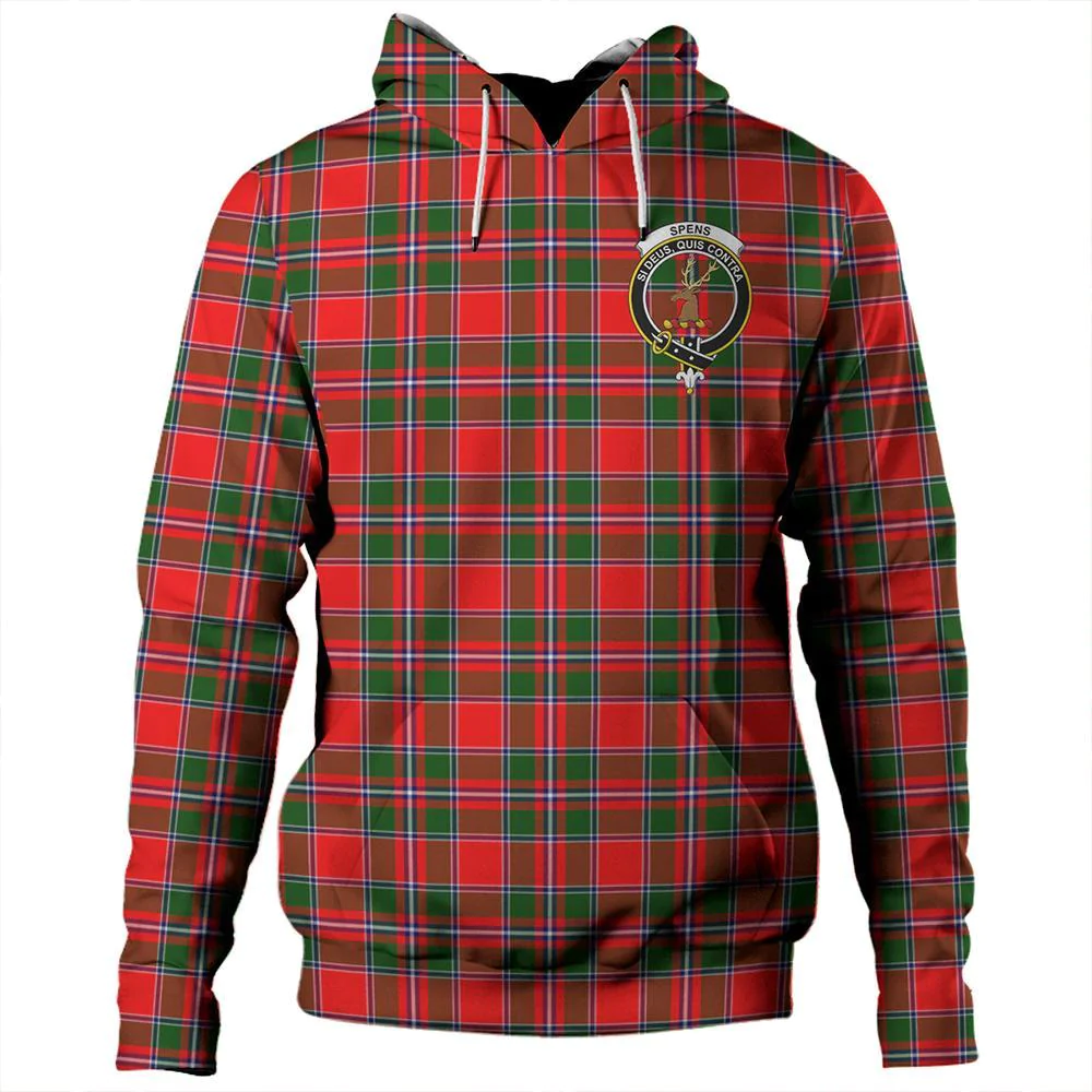 Clan Spens Modern Tartan Hoodie Crest JEJLZ4NR-1 Spens Modern Tartan Hoodies   
