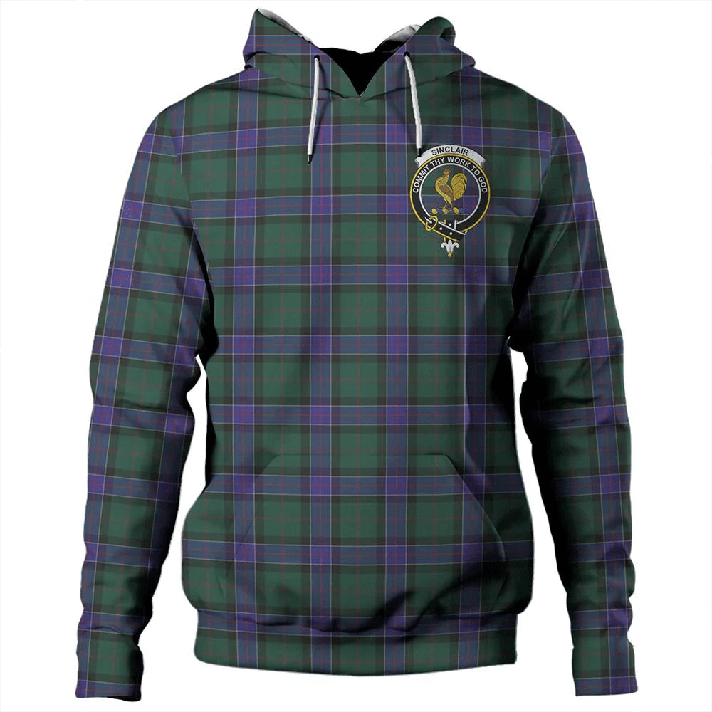 Clan Sinclair Hunting Modern Tartan Hoodie Crest F0SFEPGS-1 Sinclair Hunting Modern Tartan Hoodies   