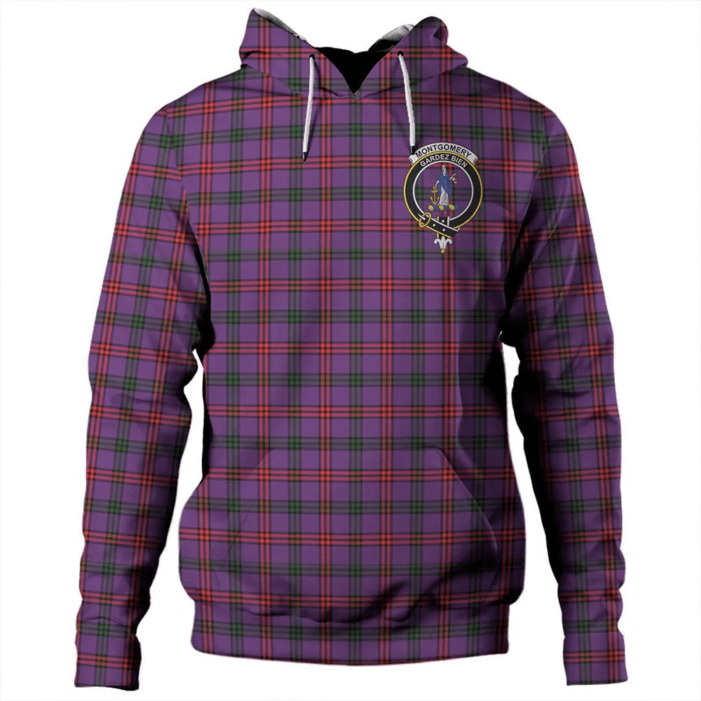 Clan Montgomery Modern Tartan Hoodie Crest SEVYESBZ-1 Montgomery Modern Tartan Hoodies   