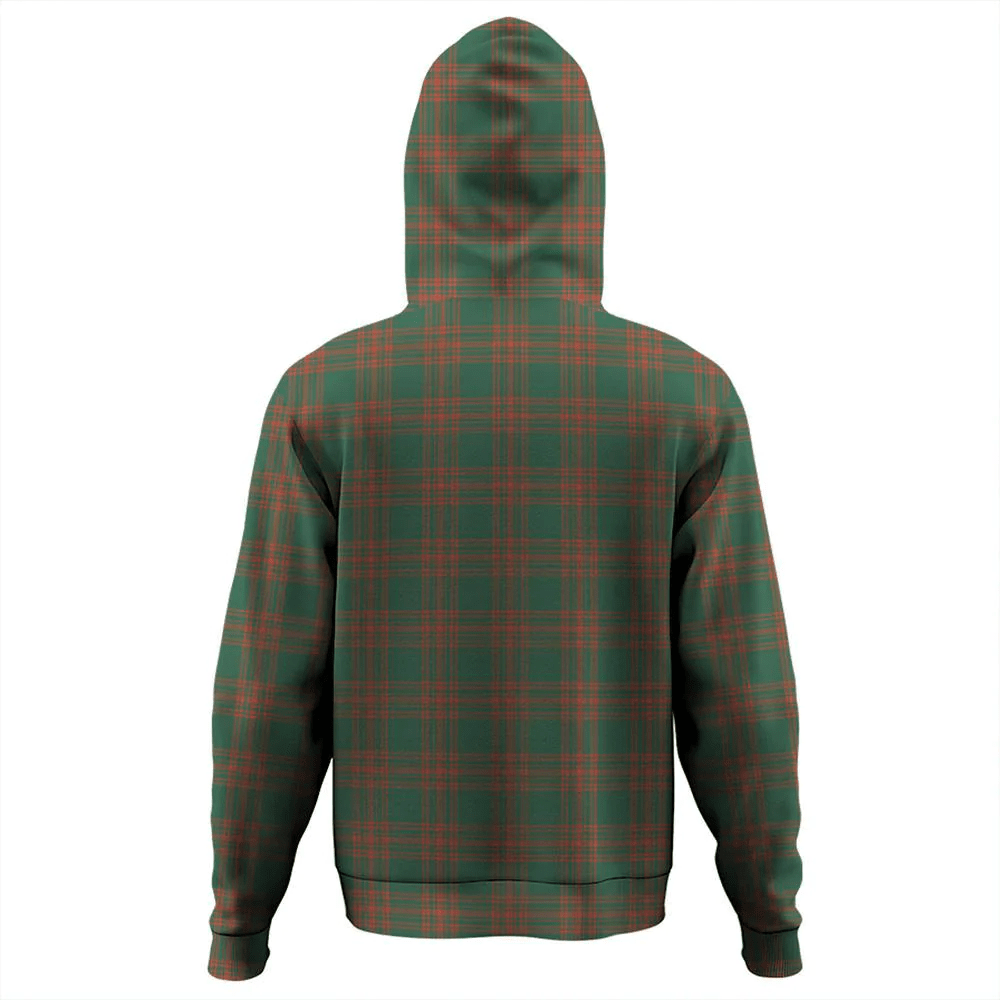 Clan Menzies Green Ancient Tartan Hoodie Crest UDGCC3NB-1 Menzies Green Ancient Tartan Hoodies   