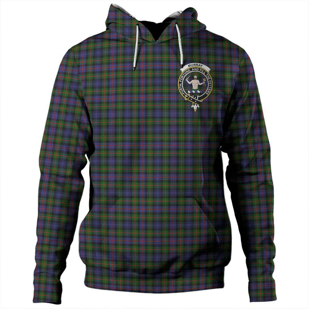 Clan Murray of Atholl Modern Tartan Hoodie Crest FMAXSEEK-1 Murray of Atholl Modern Tartan Hoodies   