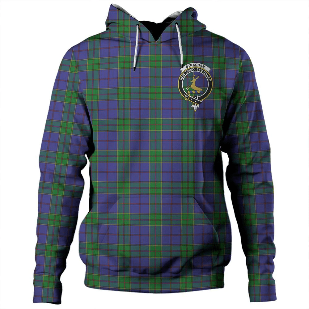 Clan Strachan Tartan Hoodie Crest WAFONNE1-1 Strachan Tartan Hoodies   