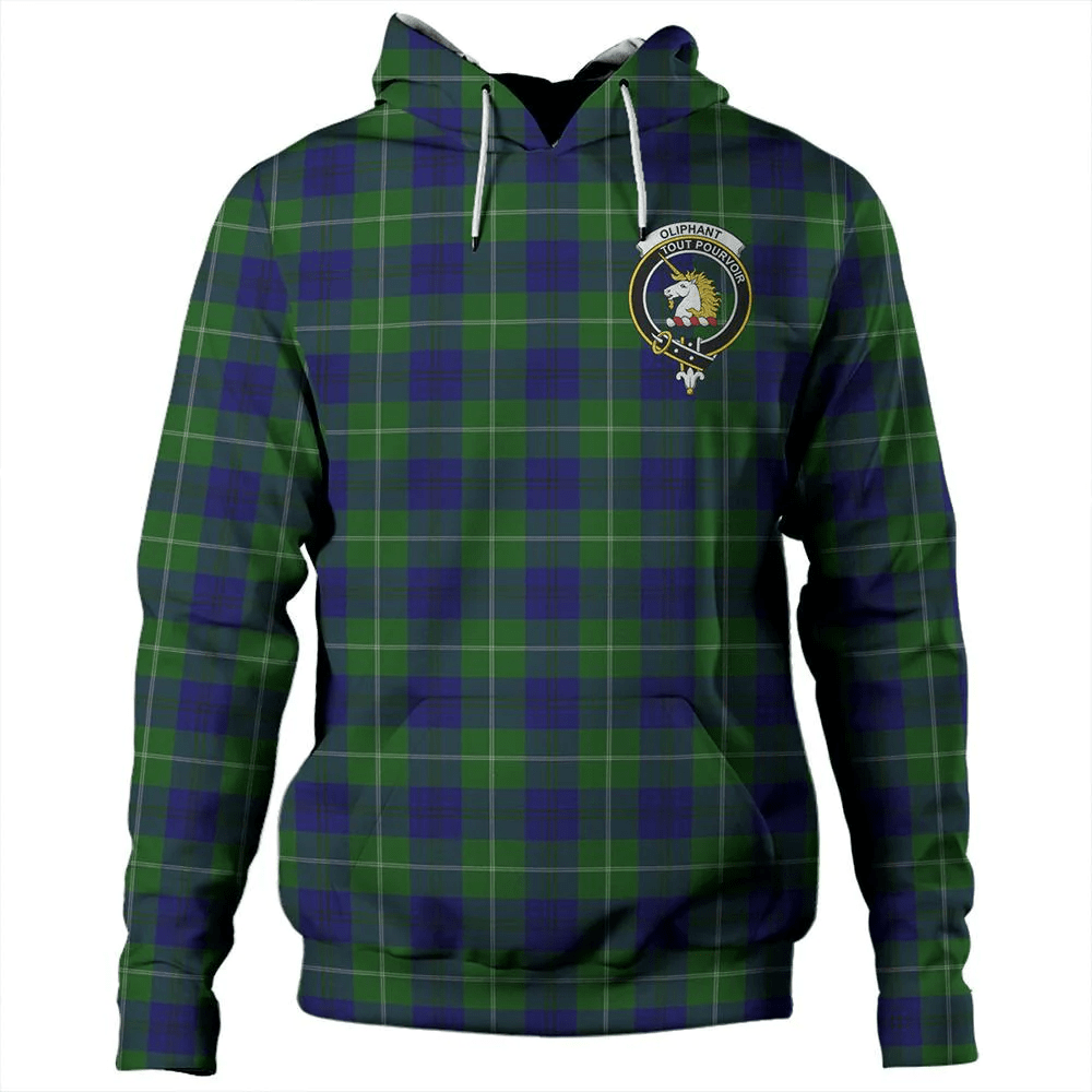 Clan Oliphant Modern Tartan Hoodie Crest TTQYHFW1-1 Oliphant Modern Tartan Hoodies   