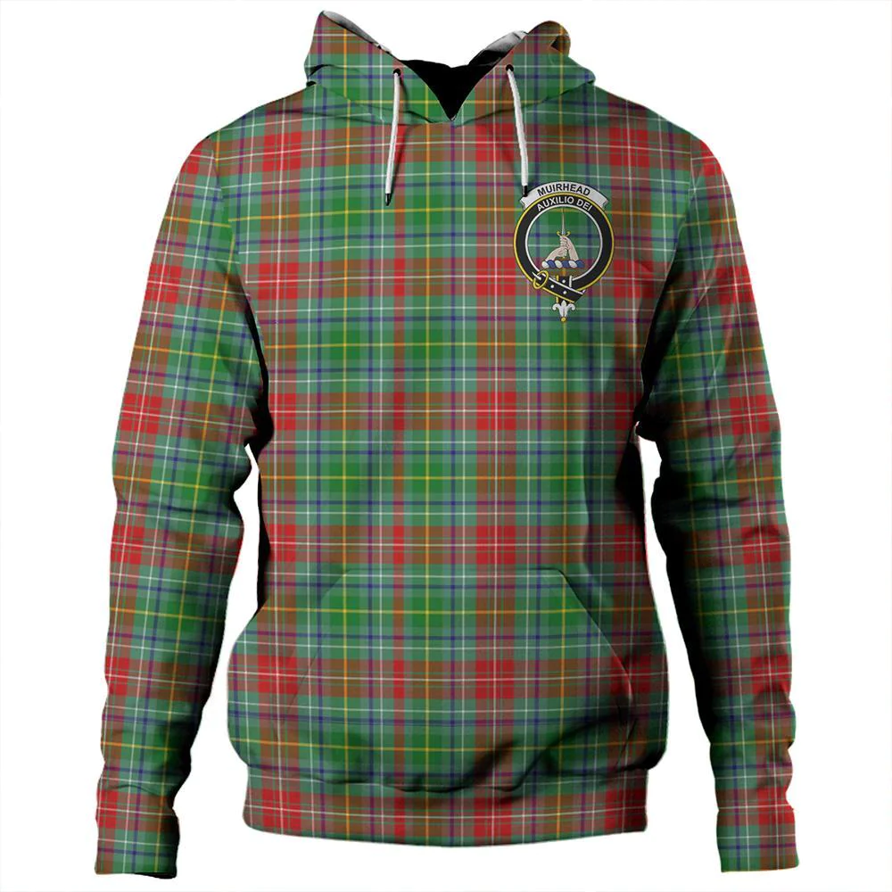 Clan Muirhead Tartan Hoodie Crest BUYF1SKT-1 Muirhead Tartan Hoodies   