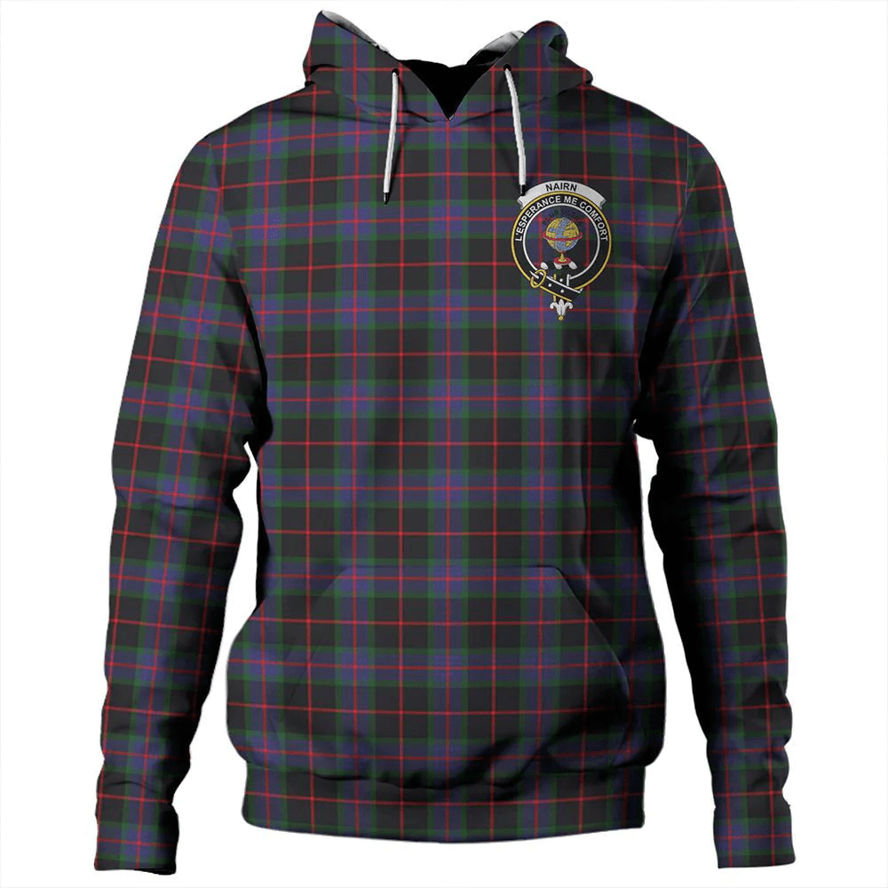 Clan Nairn Tartan Hoodie Crest MCPYE2S7-1 Nairn Tartan Hoodies   