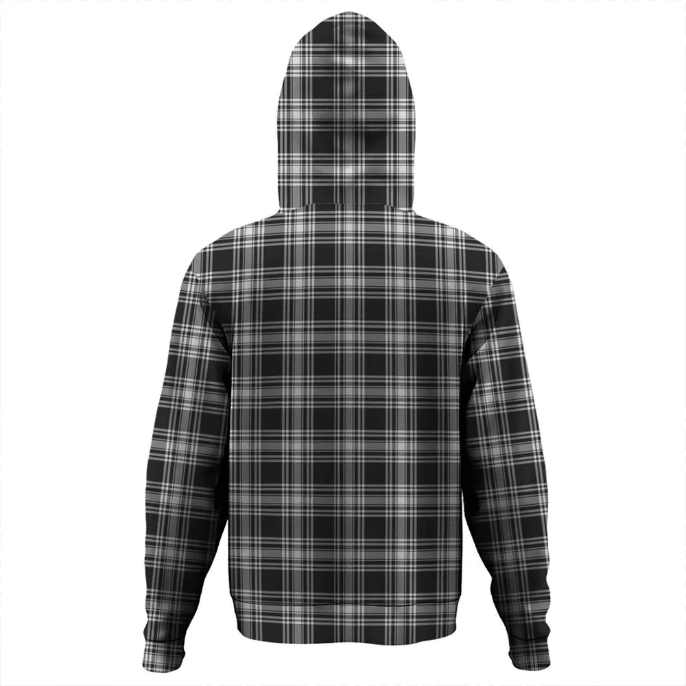 Clan Menzies Black & White Modern Tartan Hoodie Crest CWWNBMDV-1 Menzies Black & White Modern Tartan Hoodies   