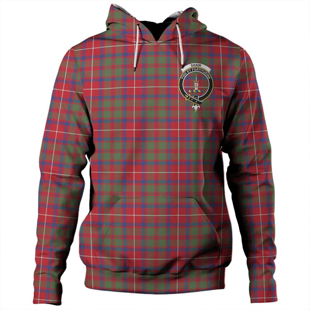 Clan Shaw Red Modern Tartan Hoodie Crest MRRYAQM4-1 Shaw Red Modern Tartan Hoodies   