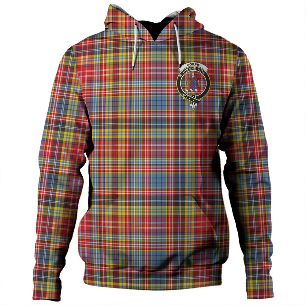 Clan Ogilvie Tartan Hoodie Crest LNEKK9RK-1 Ogilvie Tartan Hoodies   