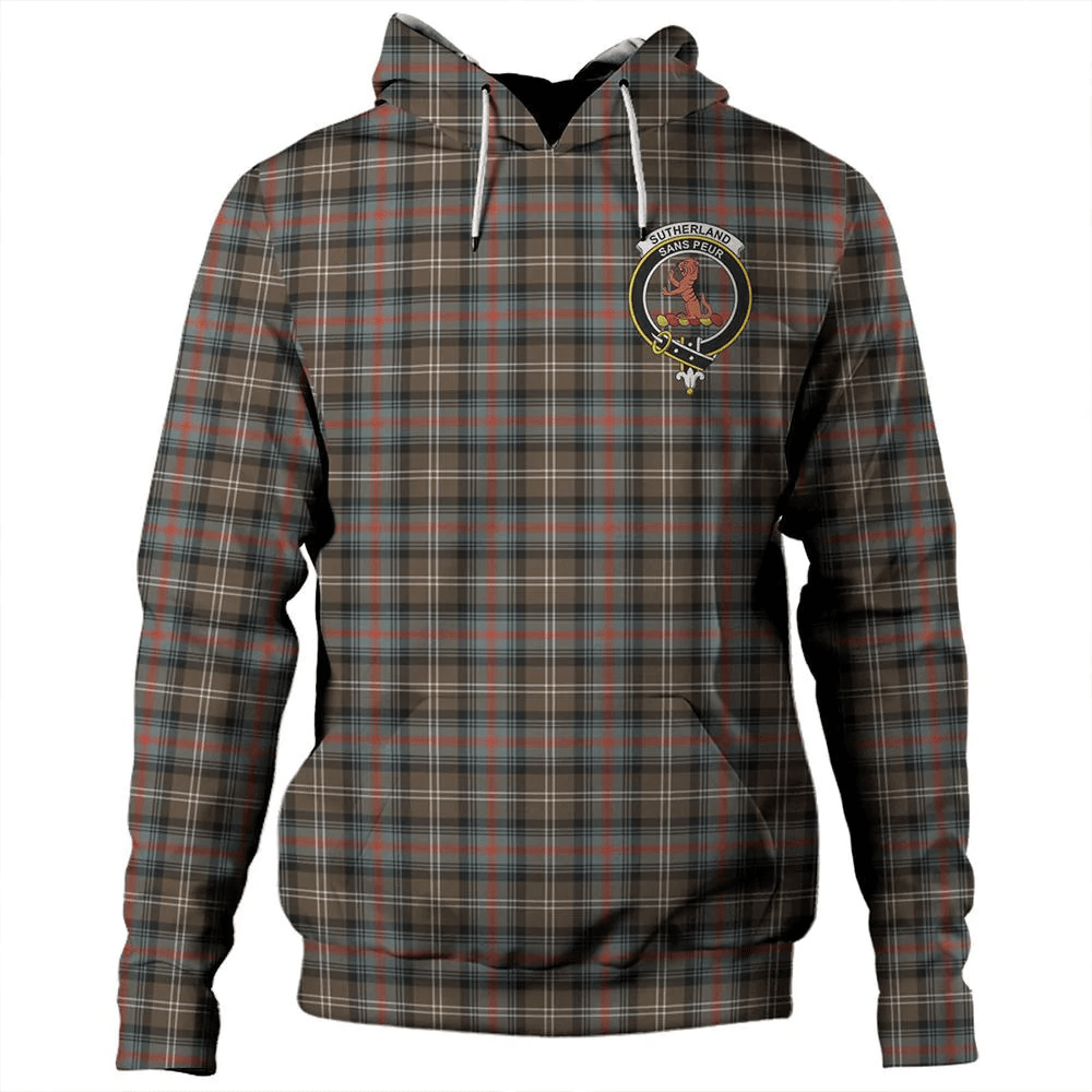 Clan Sutherland Weathered Tartan Hoodie Crest 1LOUHQBY-1 Sutherland Weathered Tartan Hoodies   
