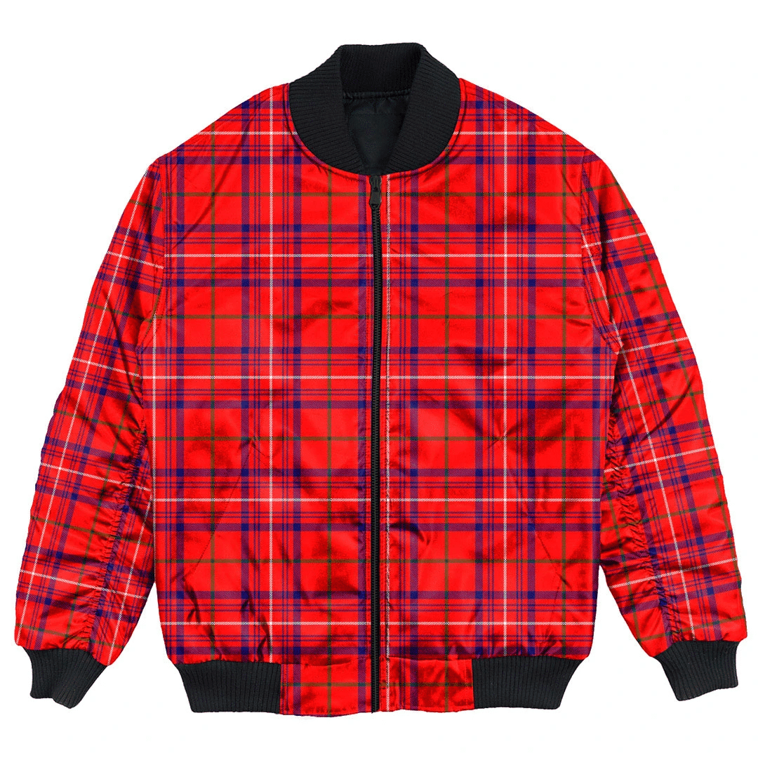 Clan Rose Modern Tartan Bomber Jacket RB42 Rose Modern Tartan Tartan Bomber Jacket   