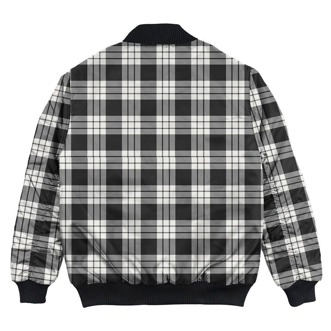 Clan MacFarlane Black & White Ancient Tartan Bomber Jacket FQ50 MacFarlane Black & White Ancient Tartan Tartan Bomber Jacket   