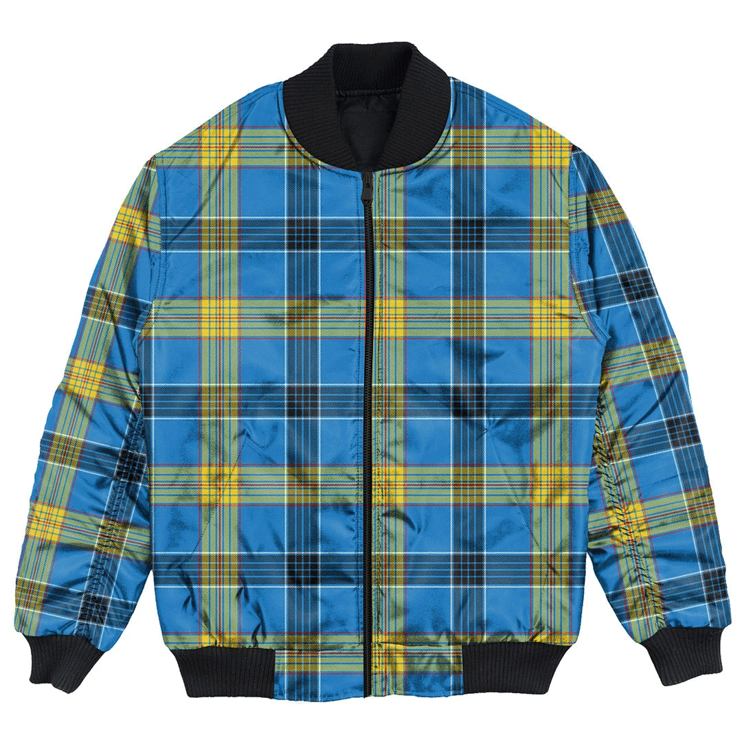 Clan Laing Tartan Bomber Jacket SL25 Laing Tartan Tartan Bomber Jacket   