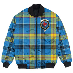 Clan Laing Tartan Crest Bomber Jacket KN86 Laing Tartan Tartan Bomber Jacket   