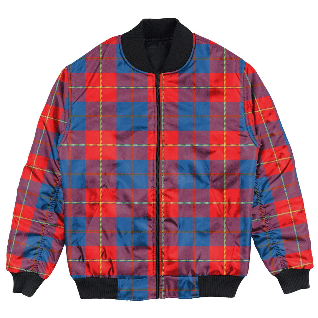 Clan Galloway Red Tartan Bomber Jacket RU61 Galloway Red Tartan Tartan Bomber Jacket   