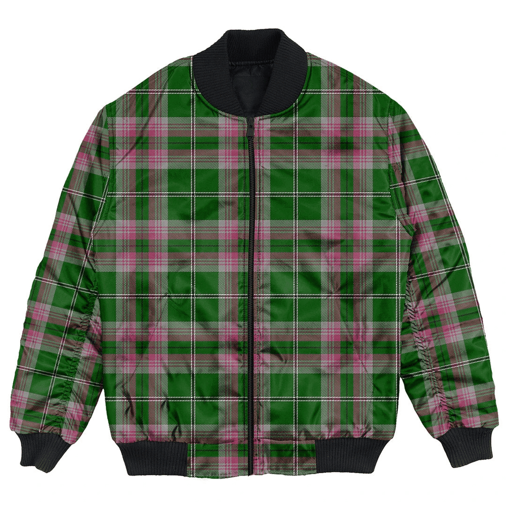 Clan Gray Tartan Bomber Jacket TH67 Gray Tartan Tartan Bomber Jacket   