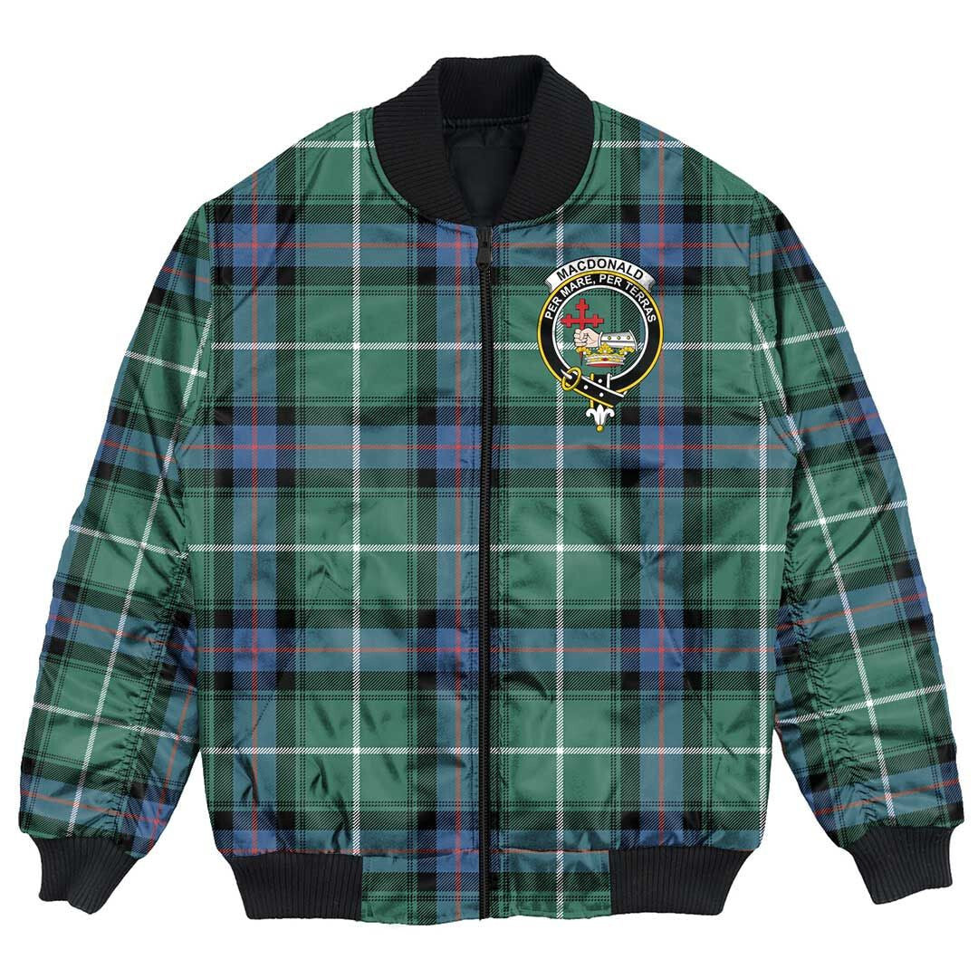 Clan MacDonald of the Isles Hunting Ancient Tartan Crest Bomber Jacket CH42 MacDonald of the Isles Hunting Ancient Tartan Tartan Bomber Jacket   