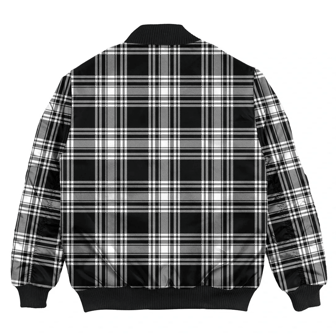 Clan Menzies Black & White Modern Tartan Clan Bomber Jacket ZO31 Menzies Black & White Modern Tartan Tartan Bomber Jacket   
