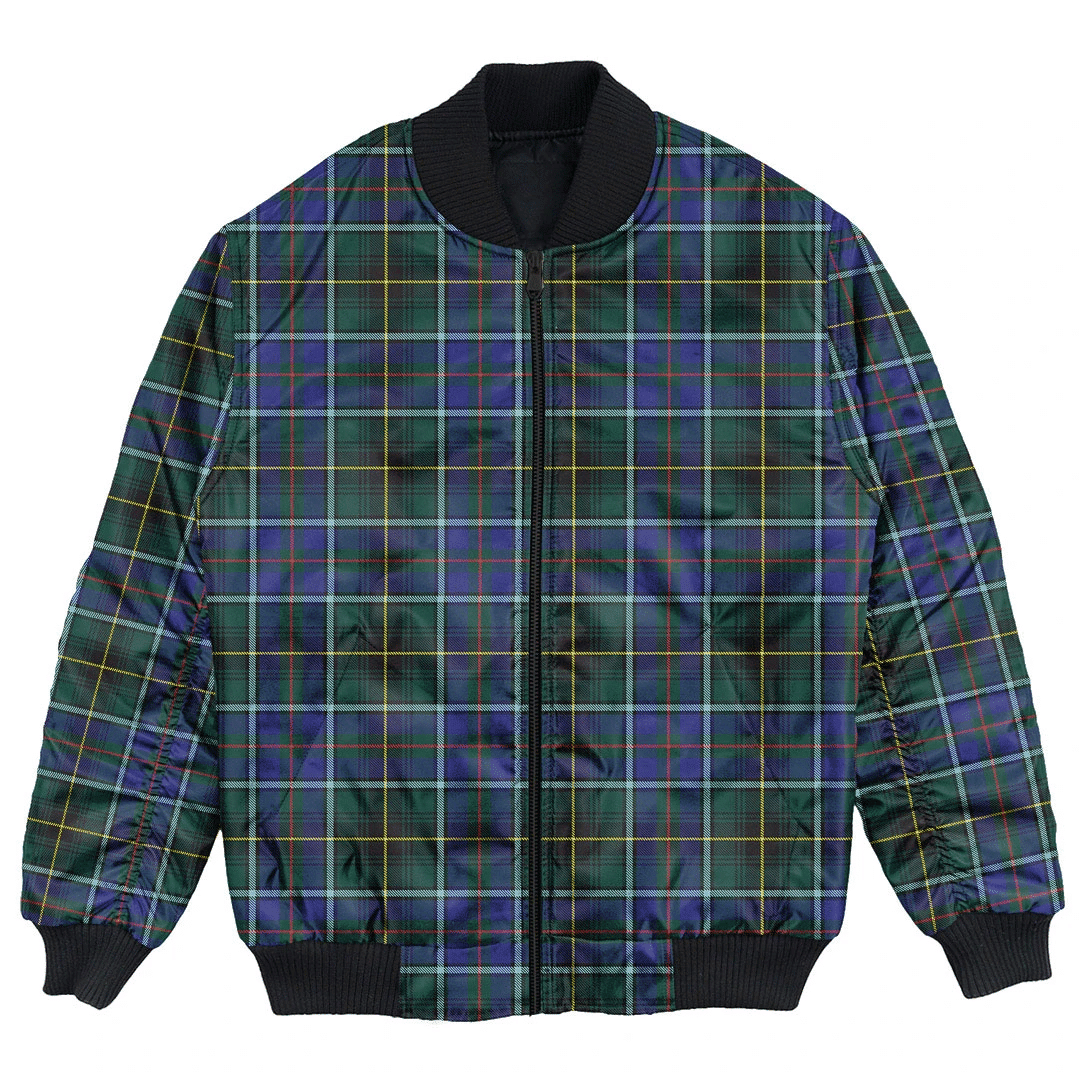 Clan MacInnes Modern Tartan Clan Bomber Jacket EO78 MacInnes Modern Tartan Tartan Bomber Jacket   