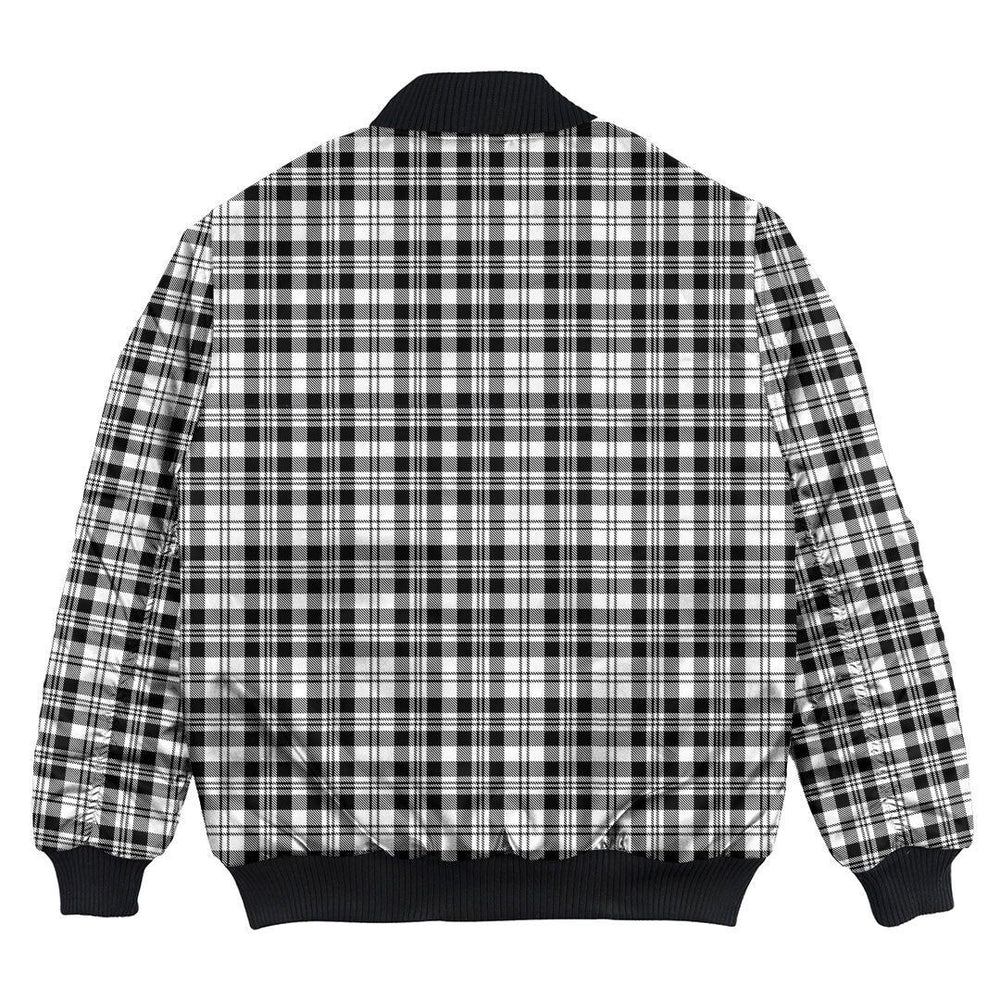 Clan Scott Black & White Modern Tartan Bomber Jacket JW88 Clan Scott (Scott Tartan) Tartan Bomber Jacket   