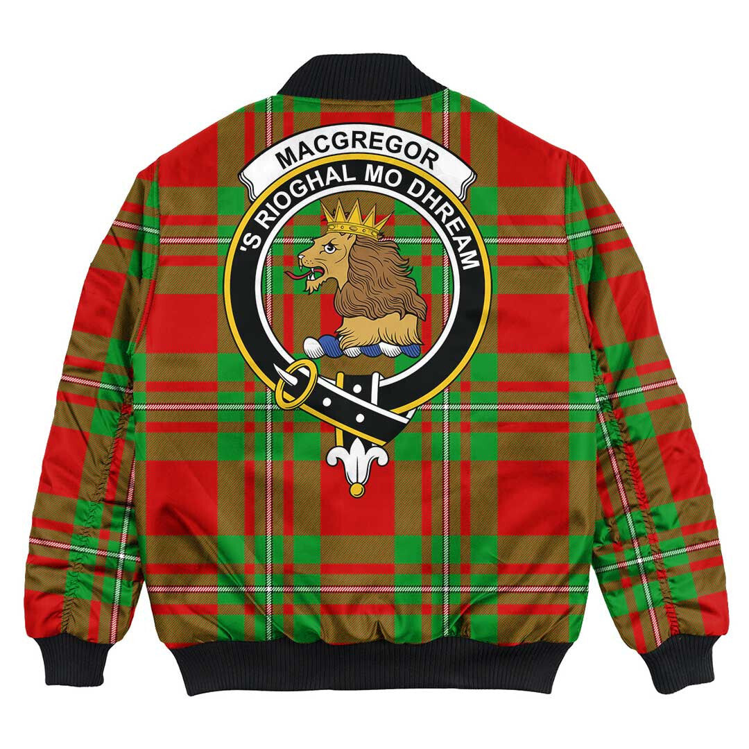 Clan MacGregor Modern Tartan Crest Bomber Jacket KR28 MacGregor Modern Tartan Tartan Bomber Jacket   