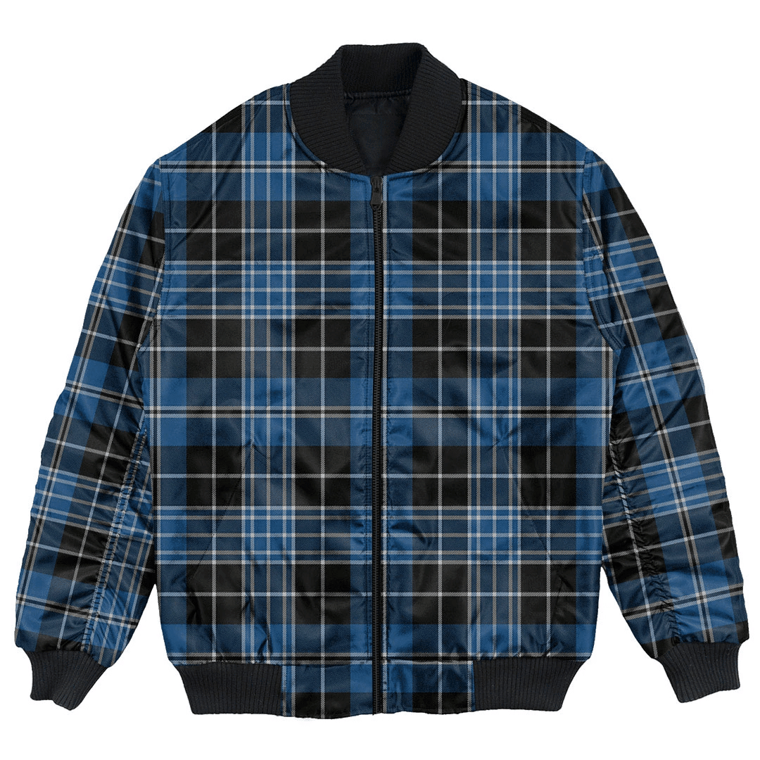 Clan Clergy Blue Tartan Clan Bomber Jacket GV19 Clergy Blue Tartan Tartan Bomber Jacket   