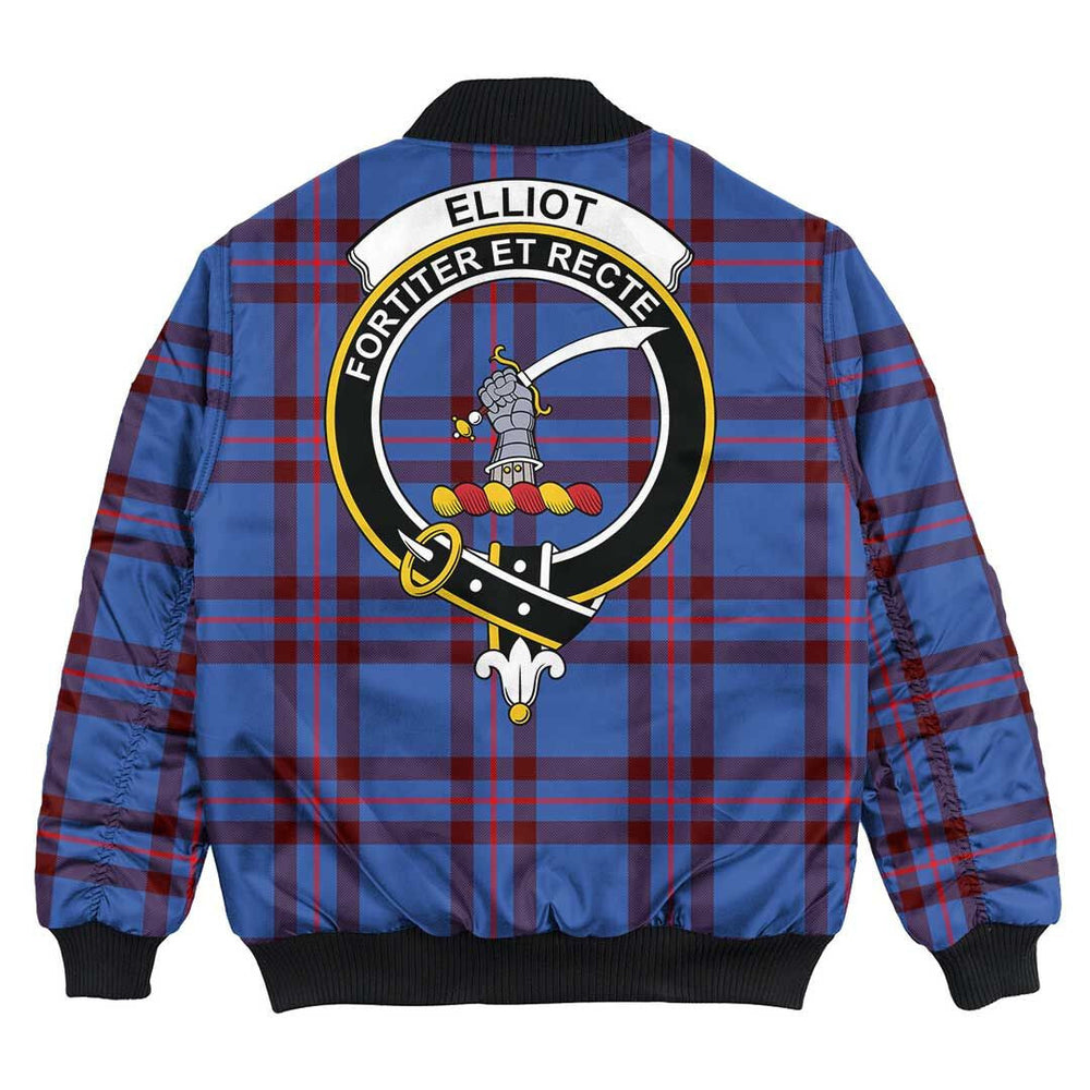 Clan Elliot Modern Tartan Crest Bomber Jacket MC58 Elliot Modern Tartan Tartan Bomber Jacket   