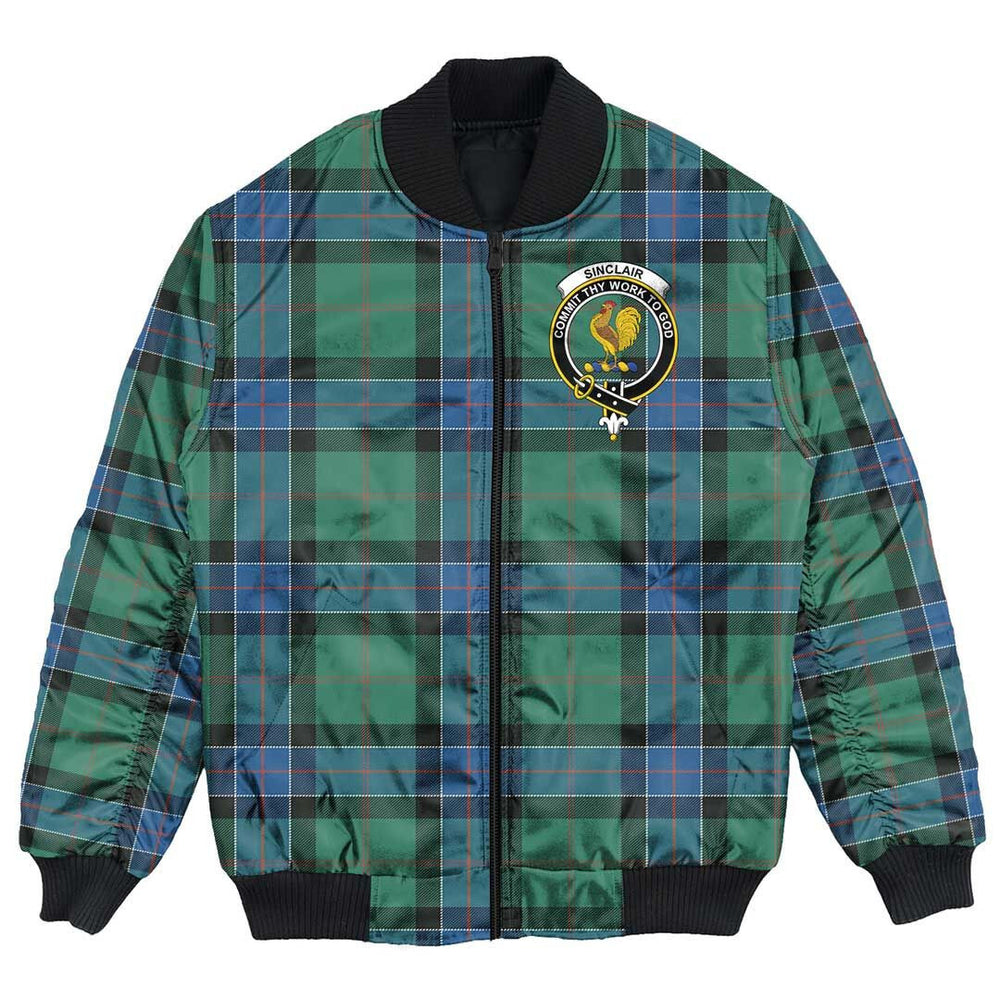 Clan Sinclair Hunting Ancient Tartan Crest Bomber Jacket IZ94 Sinclair Hunting Ancient Tartan Tartan Bomber Jacket   