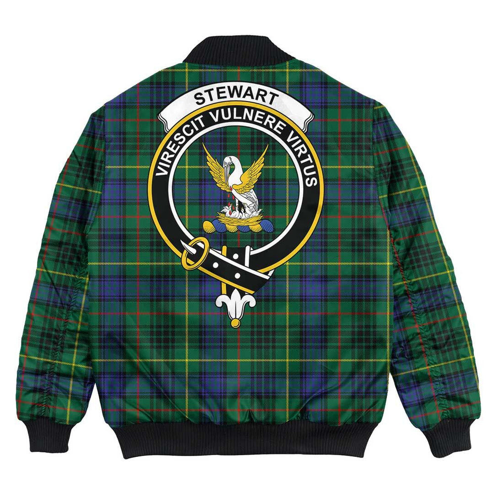 Clan Stewart Hunting Modern Tartan Crest Bomber Jacket OK57 Stewart Hunting Modern Tartan Tartan Bomber Jacket   
