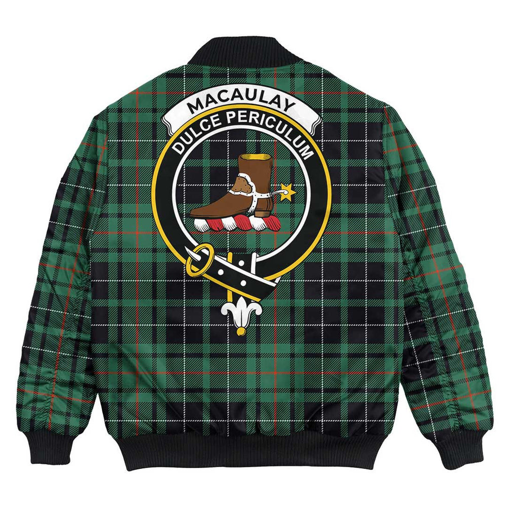 Clan MacAulay Hunting Ancient Tartan Crest Bomber Jacket OQ84 MacAulay Hunting Ancient Tartan Tartan Bomber Jacket   