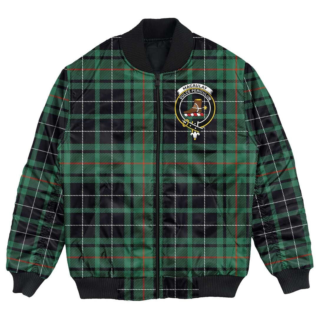 Clan MacAulay Hunting Ancient Tartan Crest Bomber Jacket OQ84 MacAulay Hunting Ancient Tartan Tartan Bomber Jacket   