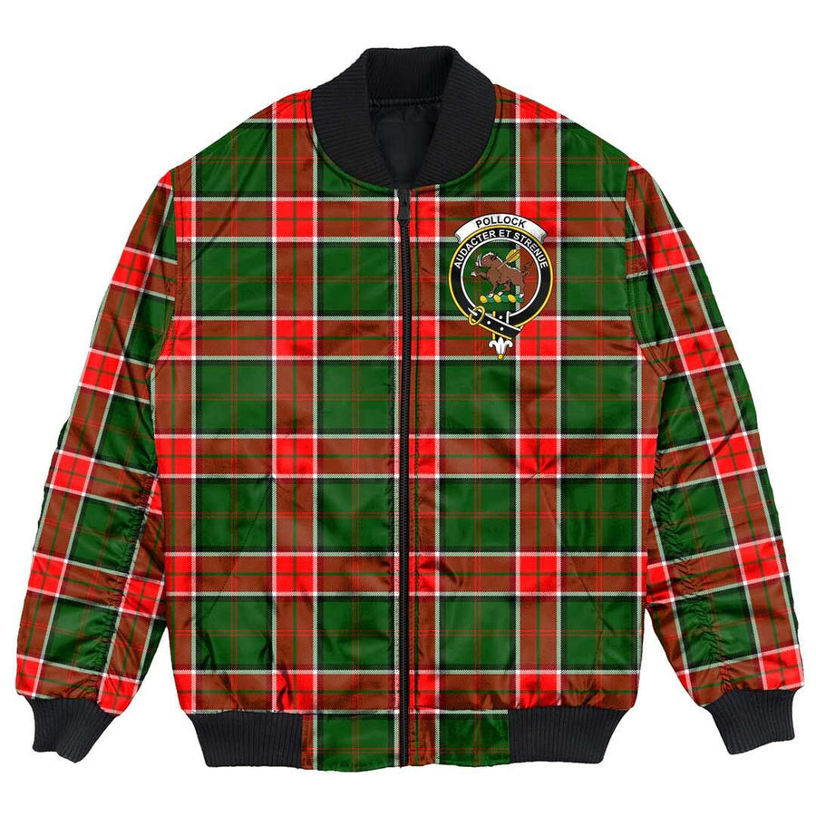 Clan Pollock Modern Tartan Crest Bomber Jacket QH68 Pollock Modern Tartan Tartan Bomber Jacket   