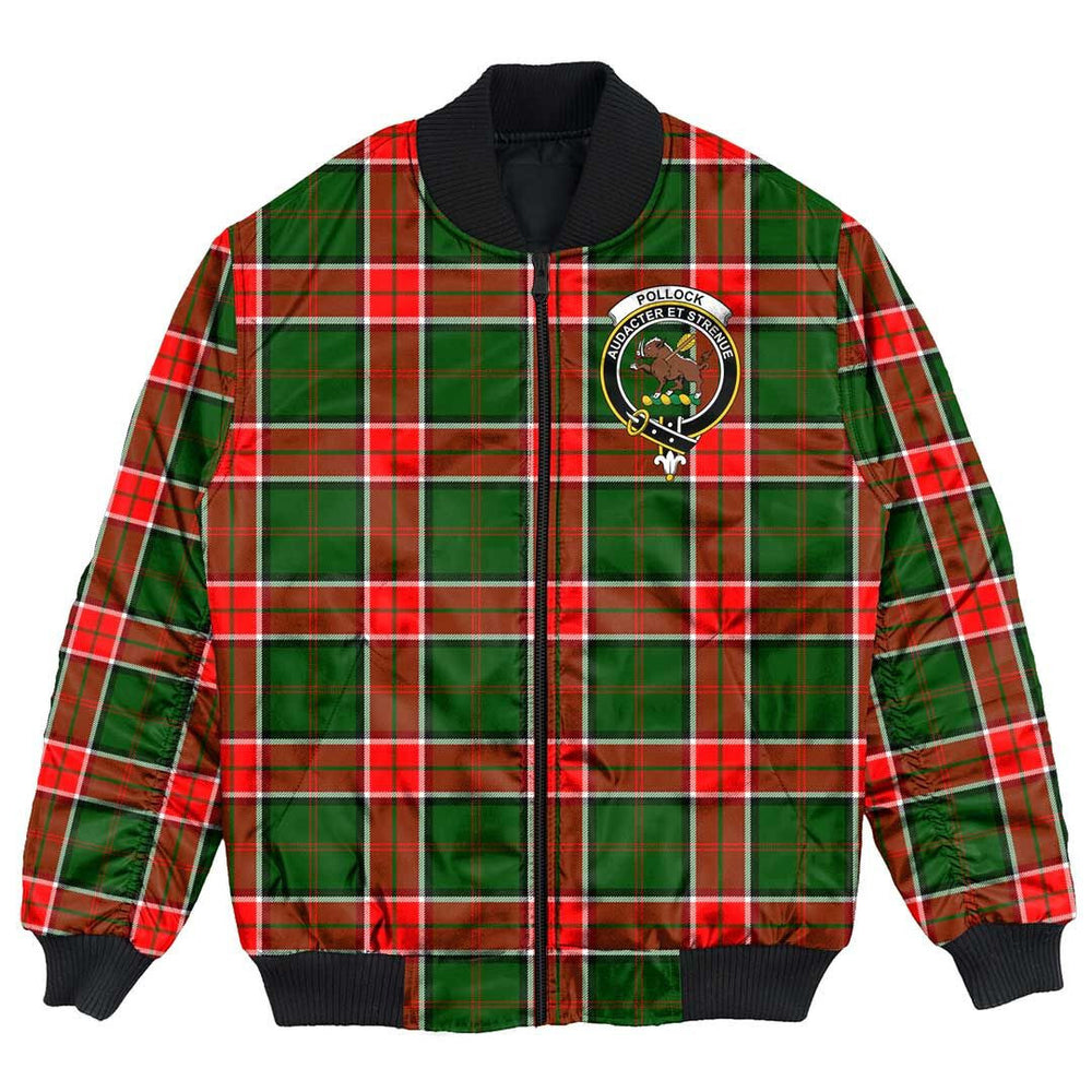Clan Pollock Modern Tartan Crest Bomber Jacket QH68 Pollock Modern Tartan Tartan Bomber Jacket   