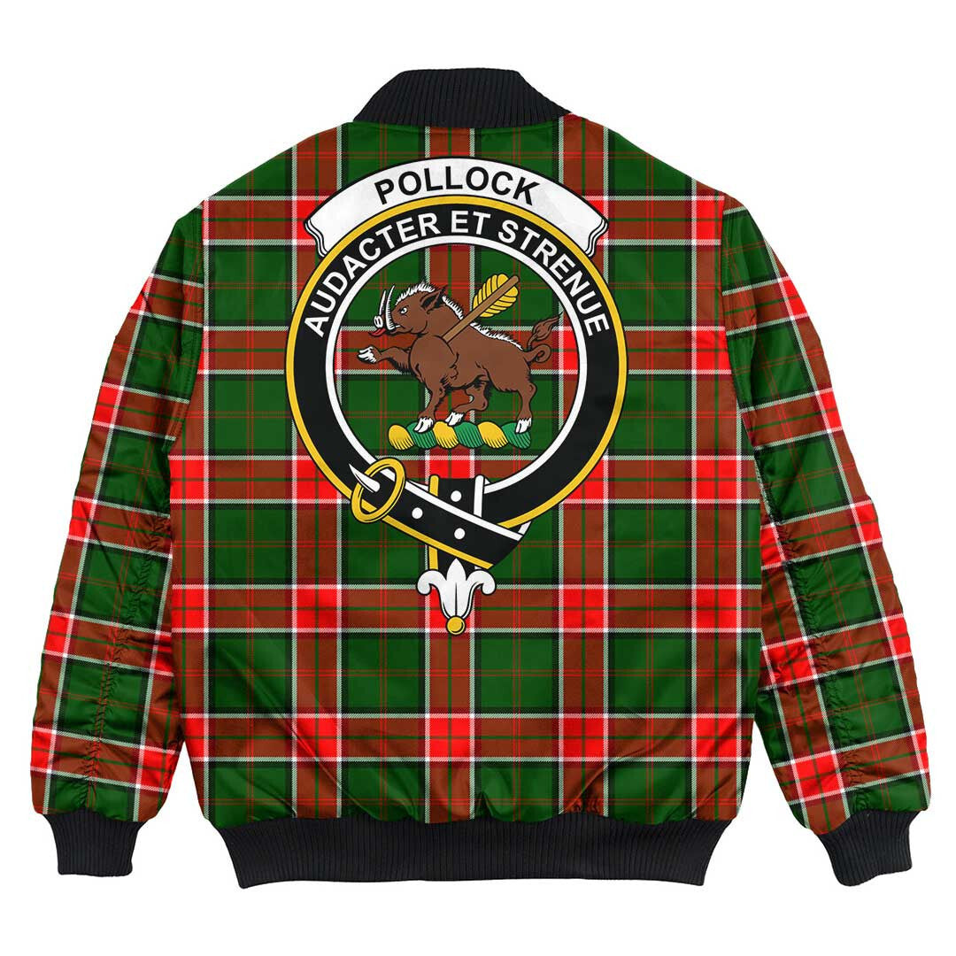 Clan Pollock Modern Tartan Crest Bomber Jacket QH68 Pollock Modern Tartan Tartan Bomber Jacket   